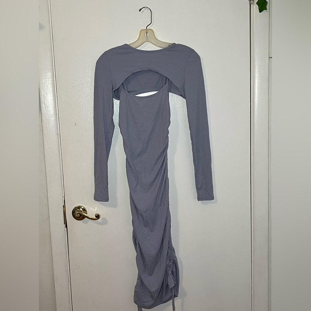 Forever 21 Light Blue Dress With A Long Sleeve Cover Top
